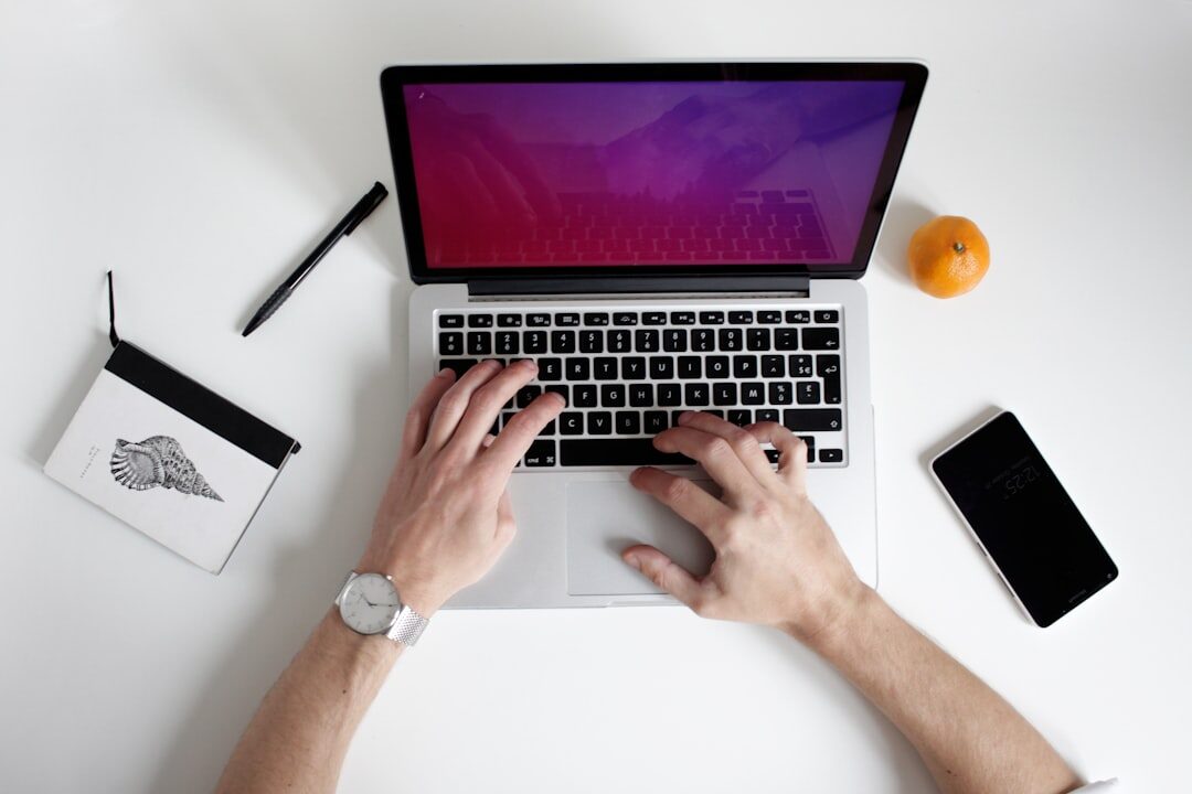 person using laptop for business